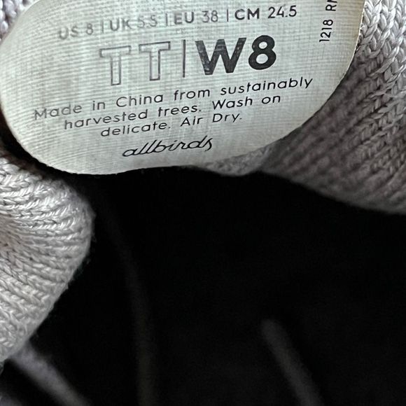 Allbirds Tree Topper Knit Sneakers 8 Nikau Limestone Grey Womens Monotone Hi Top - Picture 7 of 8